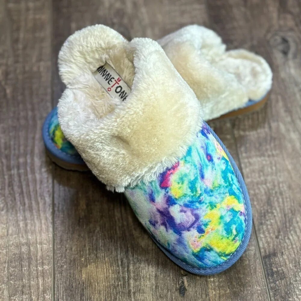 Minnetonka Jennifer Mulitcolor Tie Dye Scuff Slippers Women's Size 8 - Picture 5 of 11